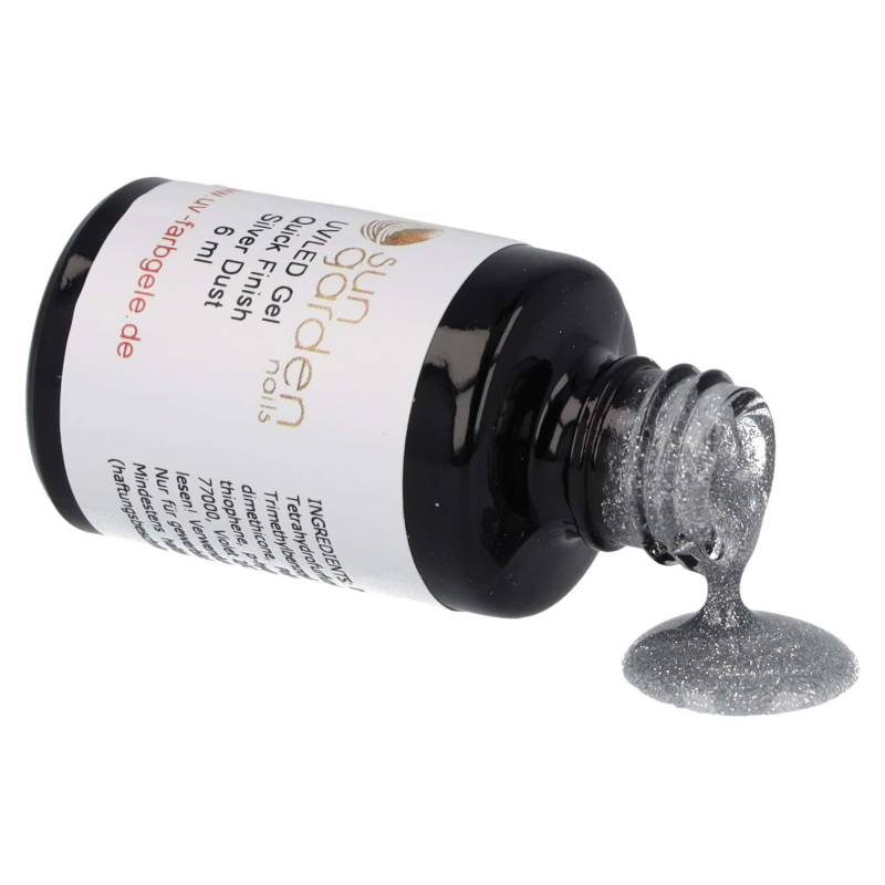 Sun Garden Nails 6ml UV Gel Quick Finish Pinselflasche - Silver Dust Zeitbegrenzte Promotion