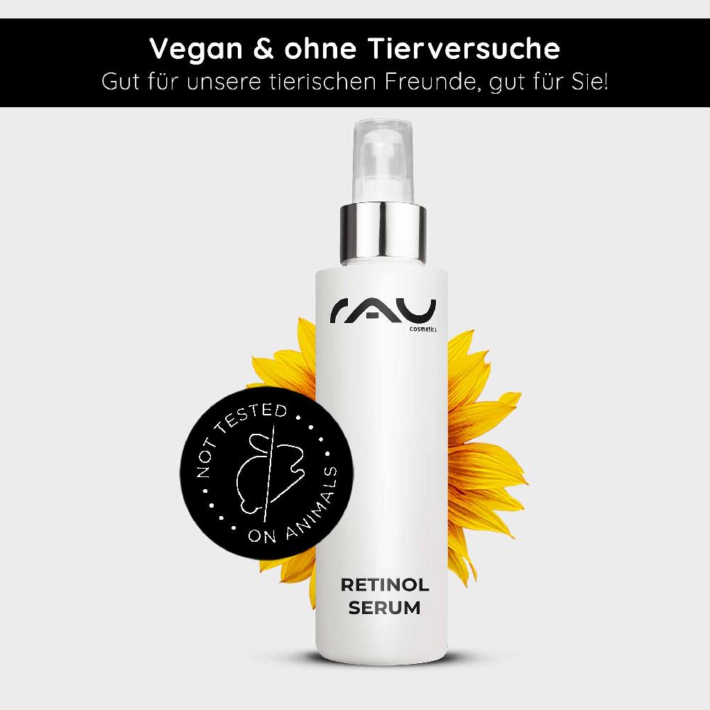 Rau Cosmetics Retinol Serum 100 ml - Vitamin A Serum für trockene und reife Haut Riesige Rabatte