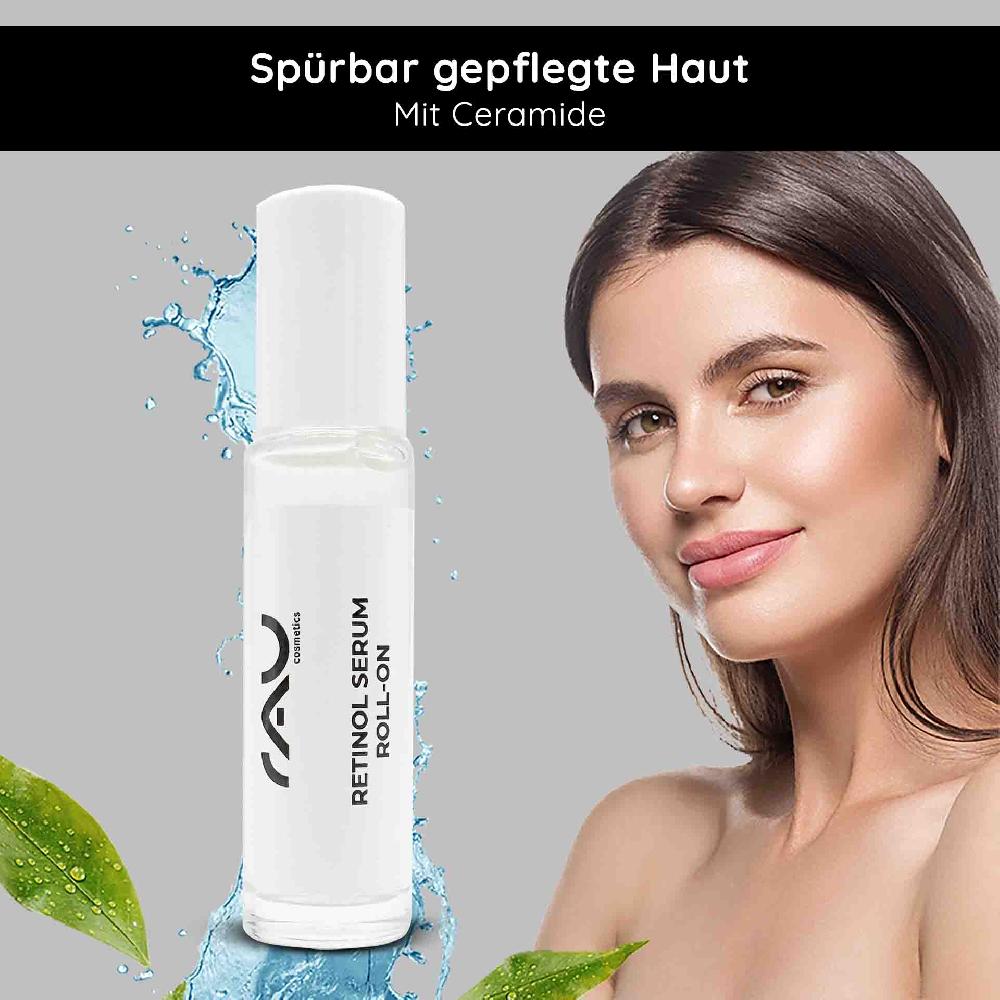 Rau Cosmetics Retinol Serum Roll-On 10 ml - Vitamin A Serum für trockene und reife Haut 50% Rabatt mit kostenlosem Versand