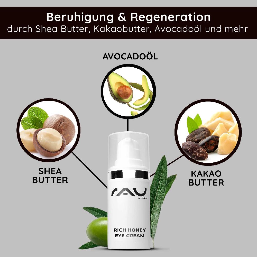Rau Cosmetics Rich Honey Eye Cream 15 ml Reichhaltige Augencreme Clearance-Verkauf