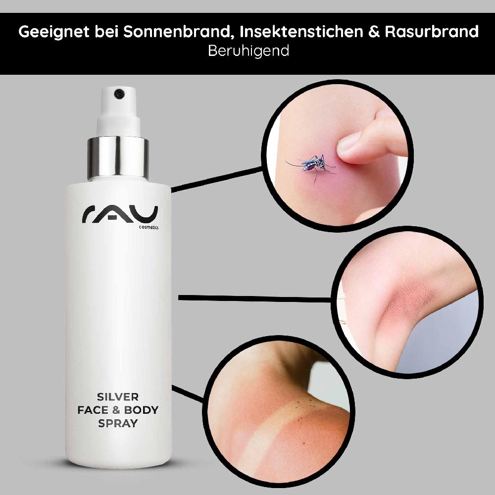 Rau Cosmetics Silver Face & Body Spray 200 ml mit Panthenol & Microsilber Fabrikladen