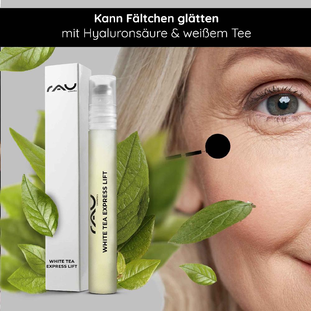 Rau Cosmetics White Tea Express Lift Roll On Anti-Aging Serum im Roll-On Großer Ausverkauf