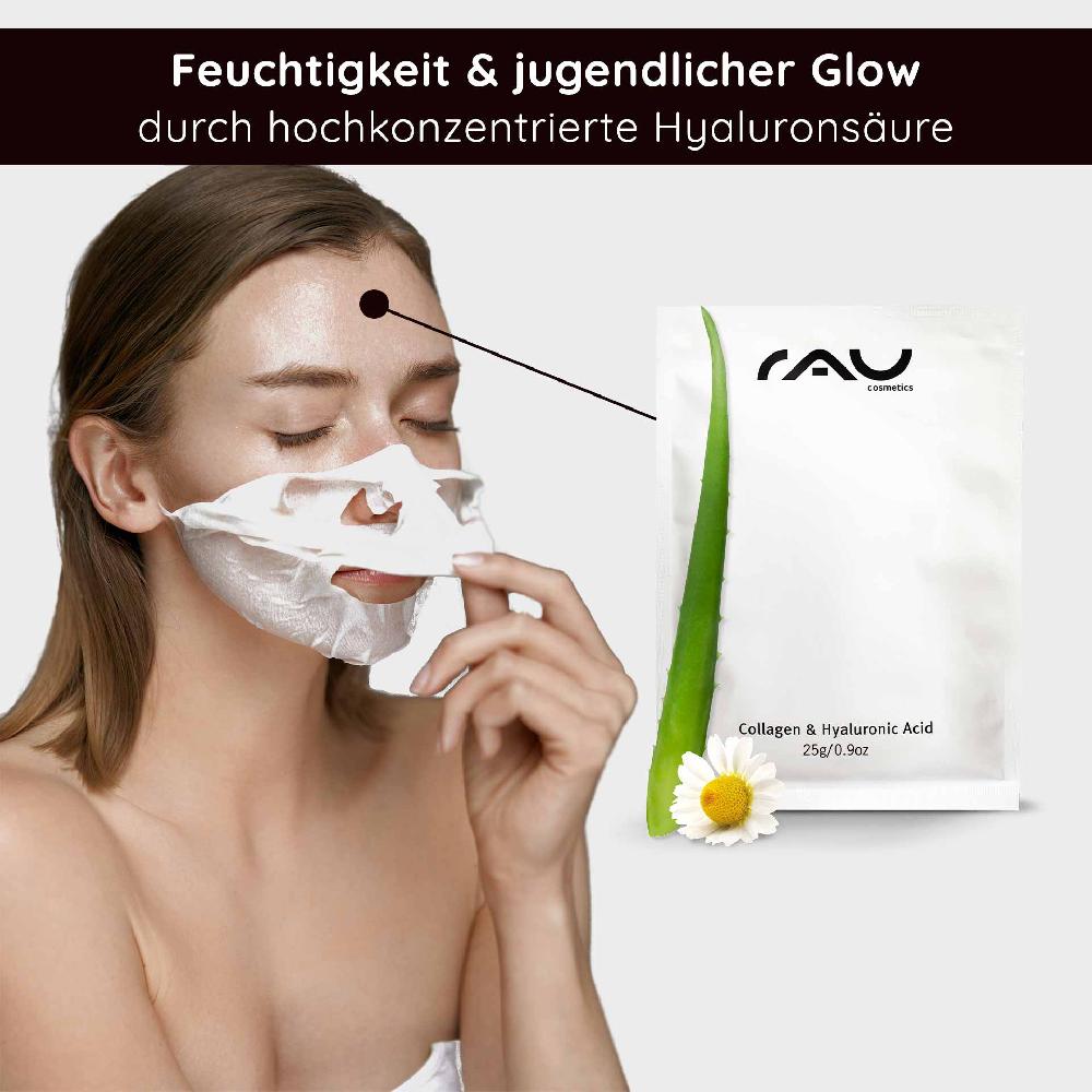 Rau Cosmetics Collagen & Hyaluronic Acid Mask Vliesmaske - 10er Pack Flash Sale