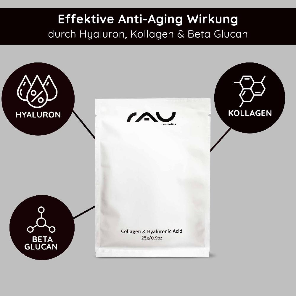 Rau Cosmetics Collagen & Hyaluronic Acid Mask Vliesmaske - 10er Pack Flash Sale