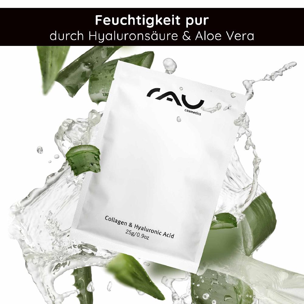 Rau Cosmetics Collagen & Hyaluronic Acid Mask Vliesmaske mit Panthenol Begrenztes Angebot