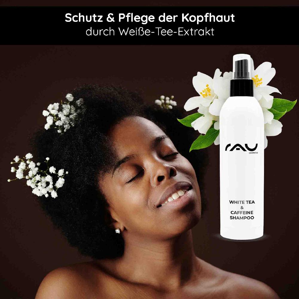 Rau Cosmetics White Tea & Caffeine Hair Shampoo 250 ml Kauf eins, bekomm eins gratis