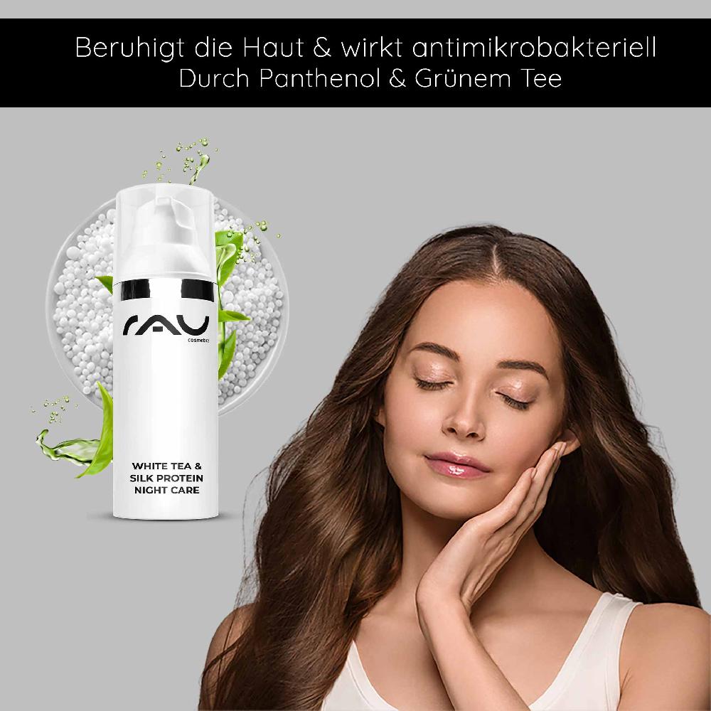 Rau Cosmetics White Tea & Silk Protein Night Care 50 ml Nachtcreme Sonderangebote