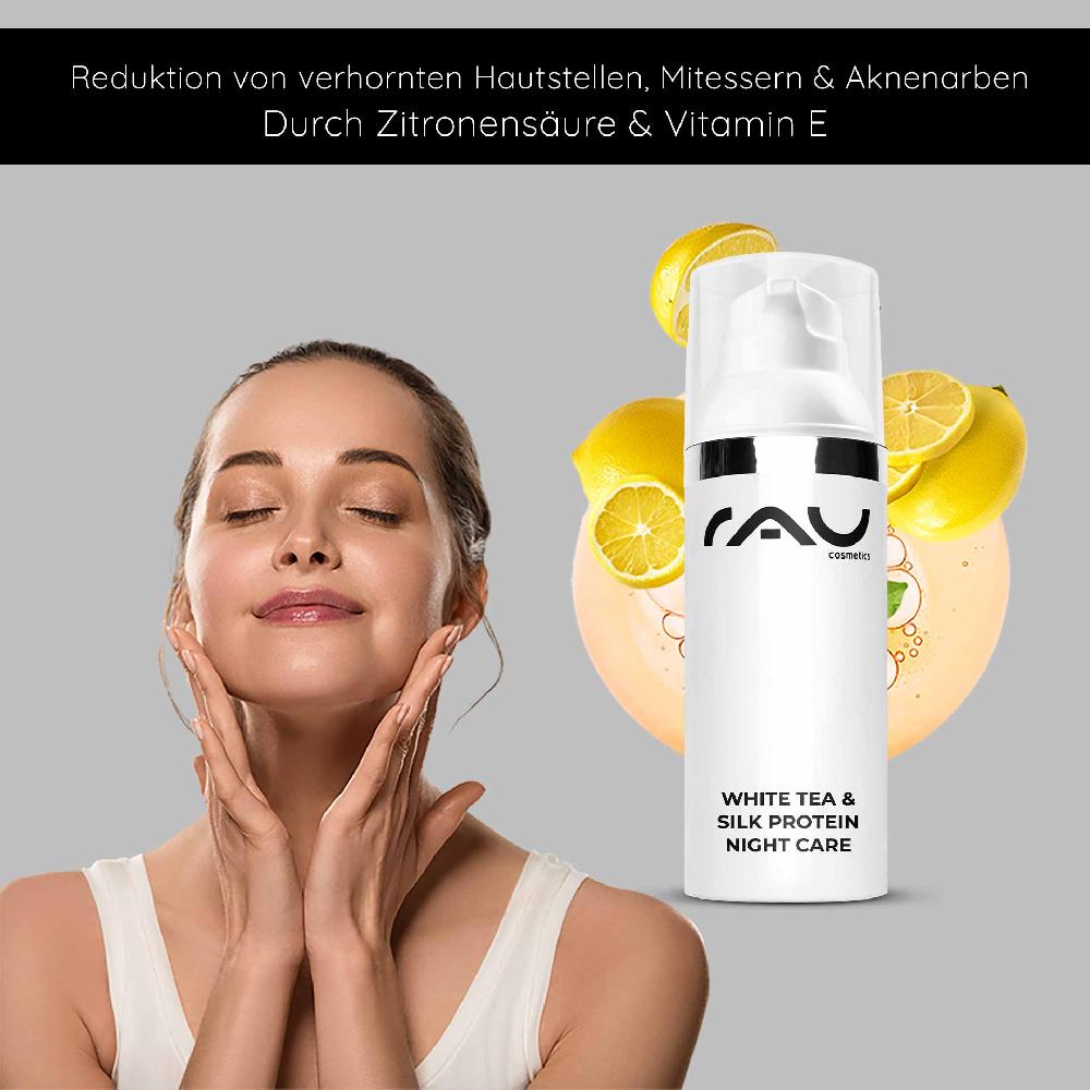Rau Cosmetics White Tea & Silk Protein Night Care 50 ml Nachtcreme Sonderangebote