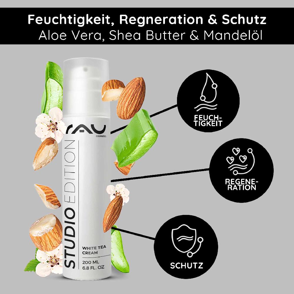 Rau Cosmetics White Tea Cream 200 ml Anti Aging Creme mit Weißem Tee Riesige Ersparnisse