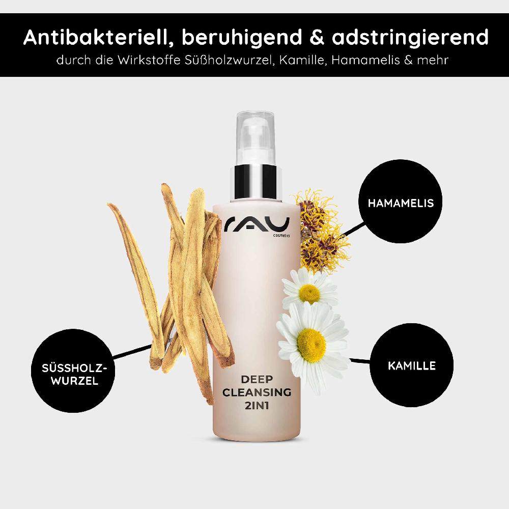 Rau Cosmetics Deep Cleansing 2in1 200 ml 2in1 Gesichtswasser Bis zu 50% Rabatt