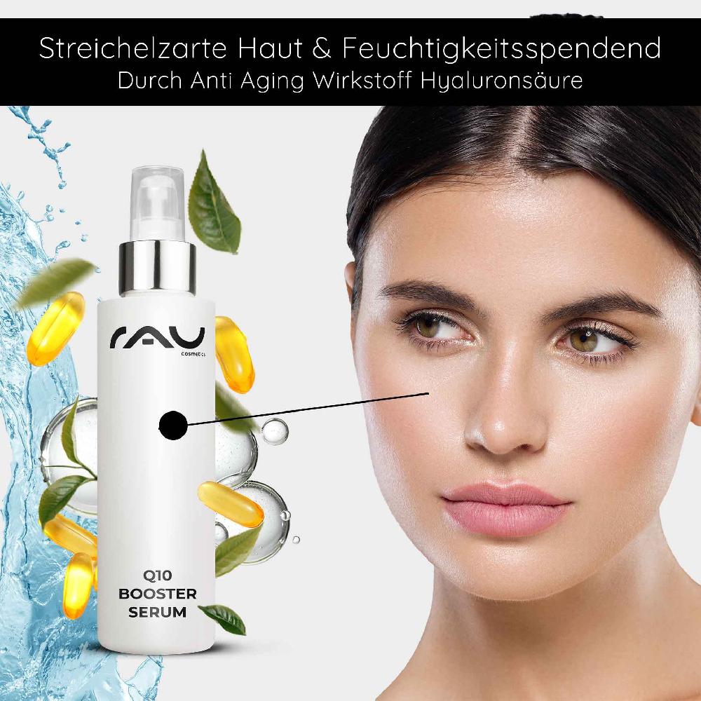 Rau Cosmetics Q10 Booster Serum 100 ml - mit Hyaluron Q10 & Lecithin Bis zu 55% Rabatt