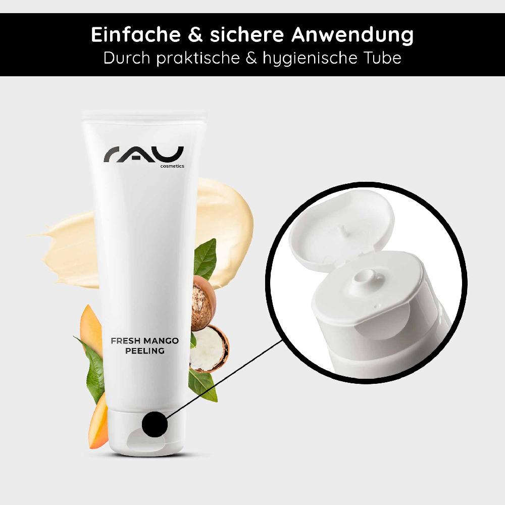 Rau Cosmetics Fresh Mango Peeling 75 ml Enzymepeeling mit Mangoduft für feine Poren Nur noch ein Tag übrig