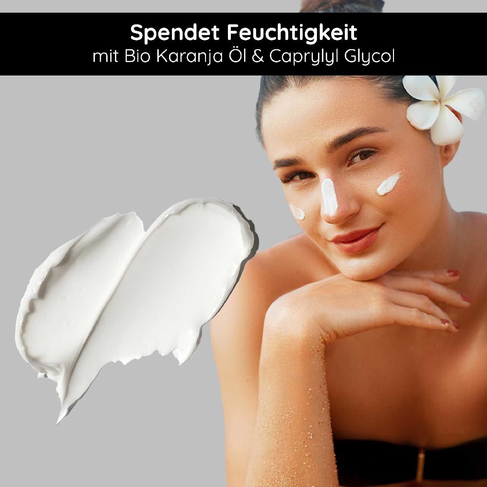 Rau Cosmetics Sunscreen SPF 50 with Bio-Karanja Öl 75 ml - Sonnenschutz 50% Rabatt mit kostenlosem Versand