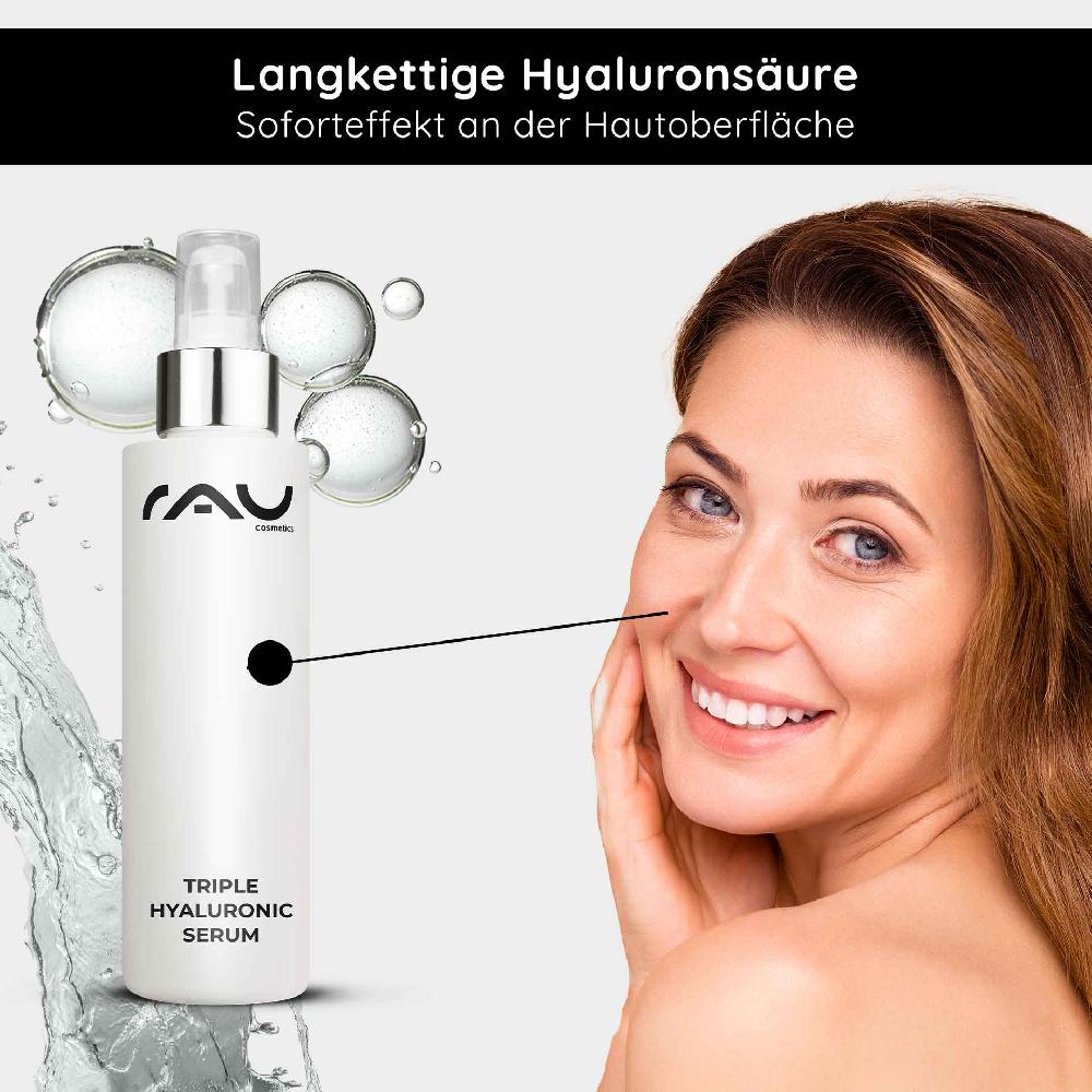 Rau Cosmetics Triple Hyaluronic Serum 100 ml mit Panthenol & Hyaluron Clearance-Verkauf