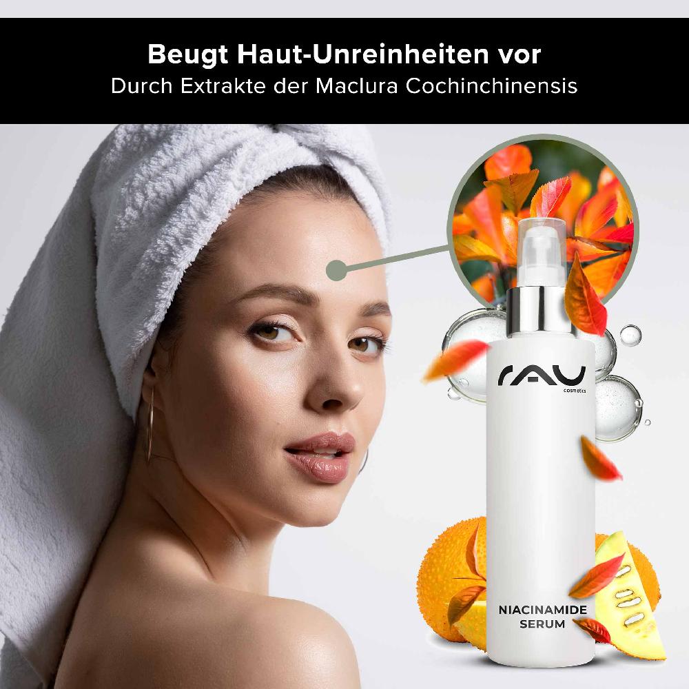 Rau Cosmetics Niacinamide Serum 100 ml mit 10% Niacinamid & 1% Zink PCA Rabatte dieses Monats