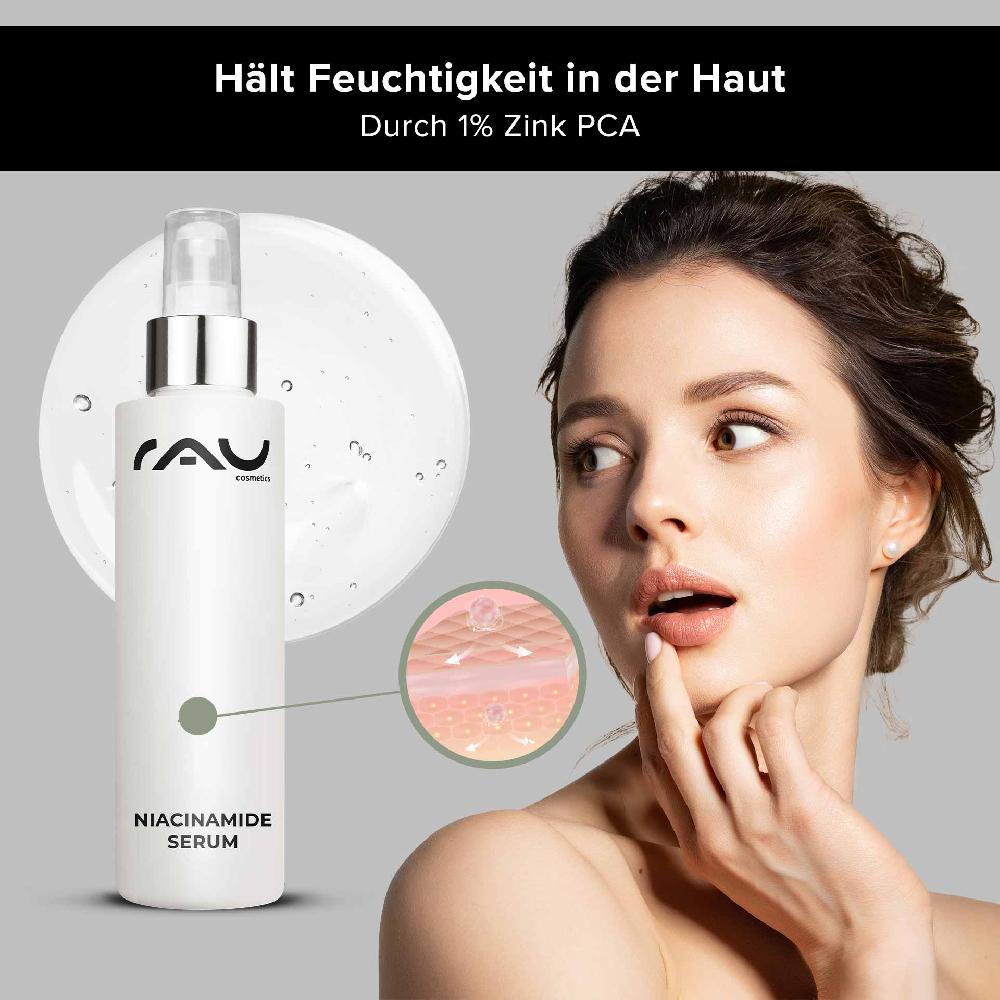 Rau Cosmetics Niacinamide Serum 100 ml mit 10% Niacinamid & 1% Zink PCA Rabatte dieses Monats